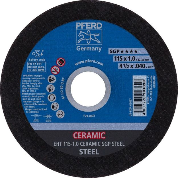 Picture of Pferd Cutting Disc 115X1 CERAMIC SGP STEEL