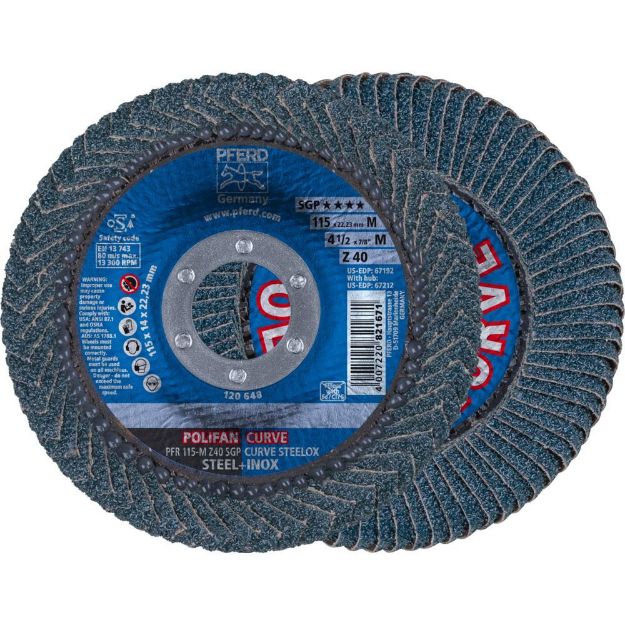 Picture of Pferd Flap Disc PFR 125 M Z40 SGP CURVE STEELOX