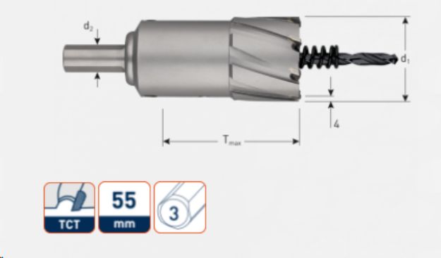 Picture of TCT Heavy Duty Holesaw dia90 x 55