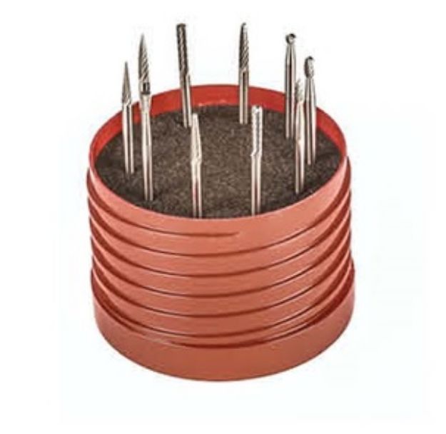 Picture of TC Rotary File Burr  BS1A 10piece 3mm 10 pieces 3mm shanks in cut 6