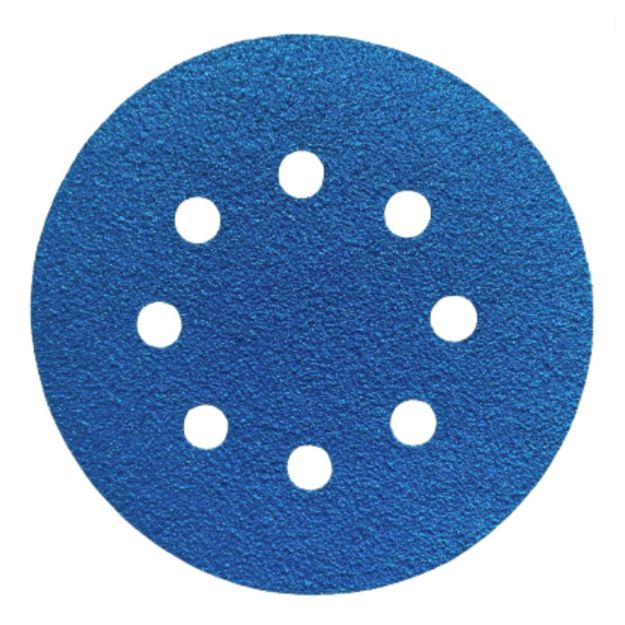 Picture of Blue Film Velcro Disc 125mm 8-hole P500    