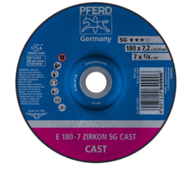 Picture of Pferd Grinding Disc 180x7 ZIRKON SG CAST